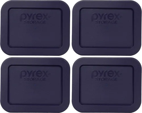 Vista 4 de Pyrex 7213-PC 1.9 taza rectángulo azul oscuro tapa de almacenamiento de alimentos de plástico