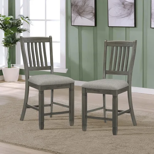 Vista 13 de Lexicon Saratoga - Silla de comedor (juego de 2), color gris antiguo