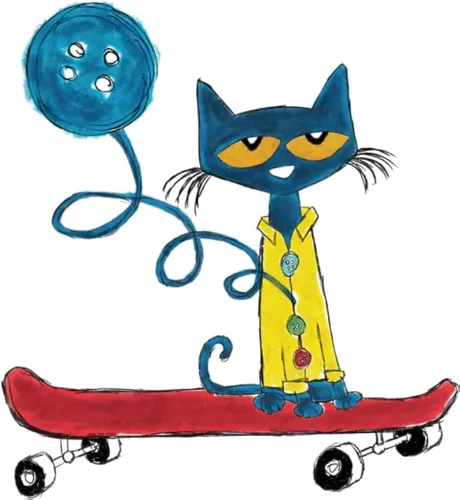 Vista 3 de Pete The Cat Wall Decor - Calcomanía de vinilo con cuatro botones Groovy - 25 x 28 pulgadas