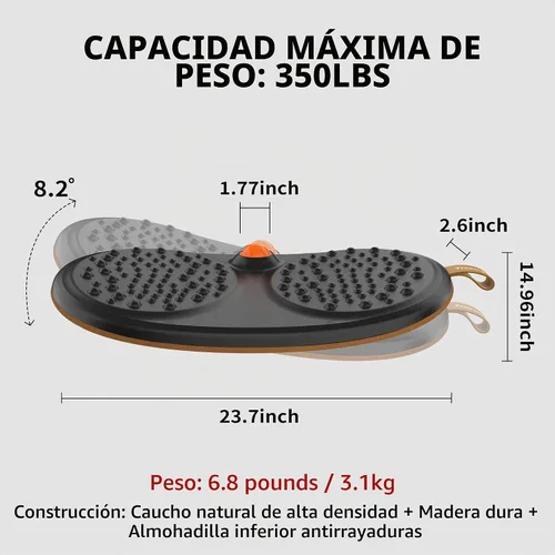 Vista 5 de Trobing Alfombrilla para escritorio de pie con tabla de equilibrio, tabla antifatiga de madera con bola rodante, tabla de equilibrio para escritorio