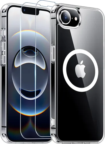 Vista 88 de SPIDERCASE Funda magnética translúcida diseñada para iPhone 11, con 2 protectores de pantalla de vidrio templado, antihuellas, para iPhone 11 de 6.1
