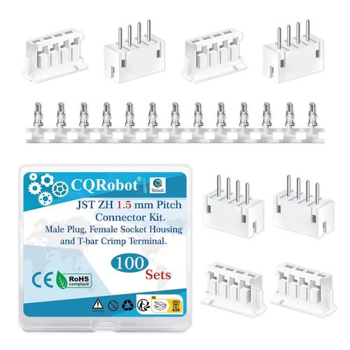 Vista 22 de CQRobot JST EL 4.5 mm de paso 2 pines conector electrónico IC macho, enchufes hembra carcasa y kit de terminales de crimpado en T macho/hembra. 50