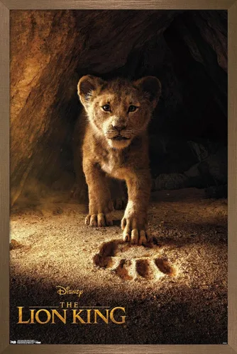 Vista 13 de Trends International Disney The Lion King - Póster de pared de Simba de una hoja, 14.725 x 22.375 pulgadas, versión enmarcada de madera de granero