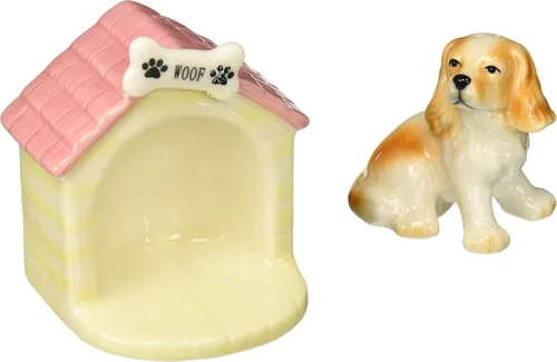 Vista 3 de Cosmos Gifts 20783 - Juego de cocker spaniel de porcelana fina con salero y pimentero, 3-1/2 pulgadas de alto