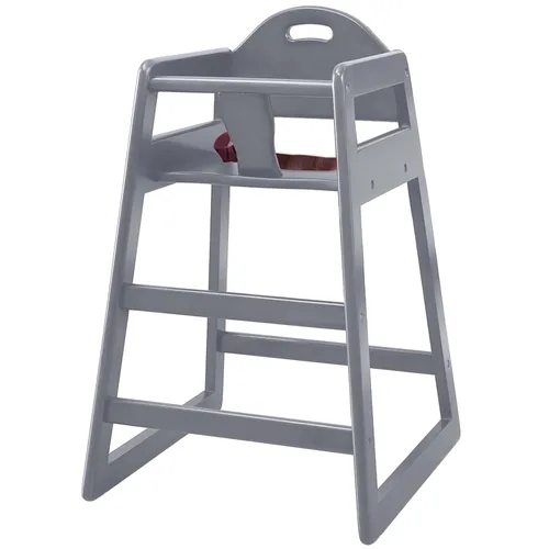 Vista 5 de Silla alta de madera para bebés y niños pequeños, silla alta apilable estilo restaurante con madera maciza de grado comercial para mesa de comedor