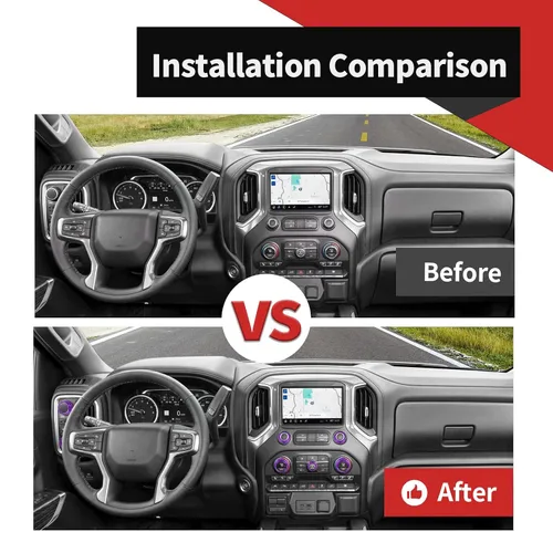 Vista 2 de Voodonala Silverado2019-2021 Juego de cubierta de anillo de interruptor central compatible con Chevy Silverado2019+/Suburban2020+/Tahoe2021+/GMC