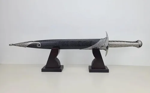 Vista 8 de NANGOPOP Soporte para espada Katana de madera, soporte de espada samurái japonesa decente, estante de madera para cuchillo, daga en casa u oficina