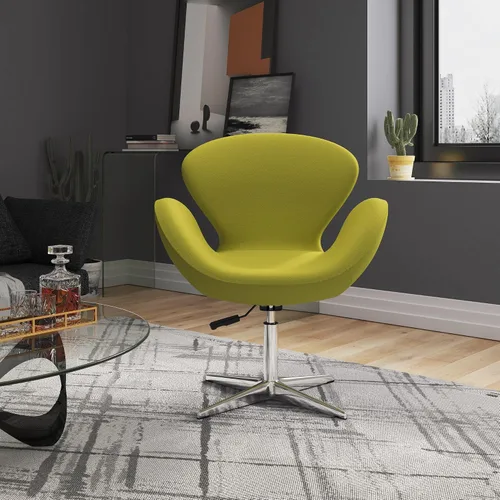 Vista 13 de Manhattan Comfort Raspberry - Silla giratoria ajustable con giro de 360°, base de cromo pulido, diseño retro moderno, asiento versátil ideal