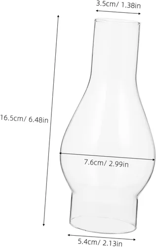 Vista 2 de DOITOOL Lámpara de cristal de queroseno para chimenea, 6.49 x 2.99 x 2.99 pulgadas, pantalla de repuesto para lámpara de aceite transparente