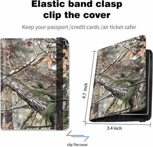 Vista 5 de Combo de portatarjetas de pasaporte y vacunación con bloqueo RFID-X-6, Camouflaje, Minimalista
