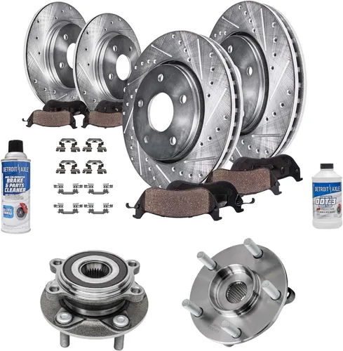 Vista 100 de Detroit Axle - 4 rotores de freno para Chevrolet Cruze 2014 2015 [modelos de motores de gas] Rotores de freno de disco perforados y ranurados