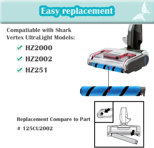 Vista 3 de Ytaland - Paquete de 2 cepillos de repuesto compatibles con Shark HZ2002 HZ2000 Vertex Ultralight DuoClean PowerFins Stick Aspiradora, comparado