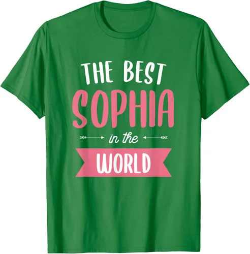 Vista 3 de Camiseta The Best Sophia In The World Name, Negro