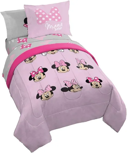 Vista 22 de Disney Moana - Juego de edredón individual de 5 piezas para niñas, color beige Bed in a Bag, Comforter Sheets Sham Pillowcase, Official
