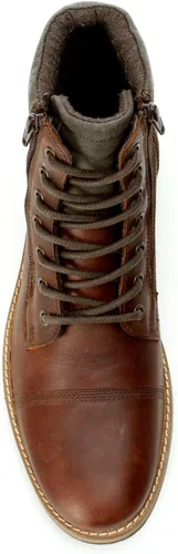 Vista 5 de Franco Fortini Dalton - Botas de combate resistentes de cuero con punta redonda para hombre