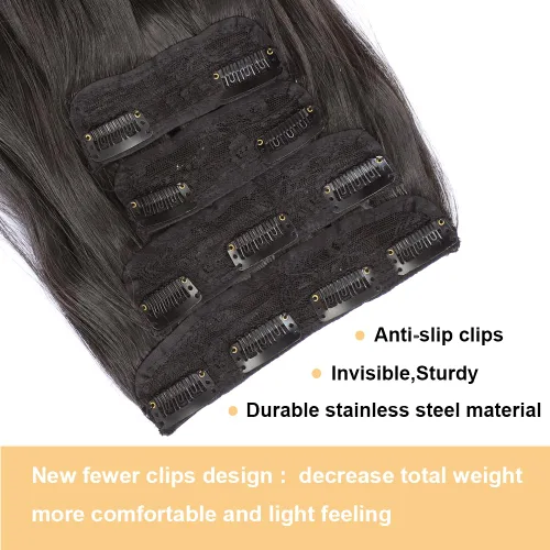 Vista 4 de Extensiones de cabello ondulado largo con clip, 4 piezas de extensiones de cabello sintético grueso con clip, para mujer (#4)