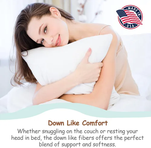 Vista 6 de Pillowflex Almohada para dormir y niños pequeños (18 x 24 pulgadas) - Almohadas de plumón sintético suave perfectas para niños pequeños, almohadas