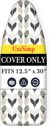 Vista 12 de UniSimp Funda y almohadilla para tabla de planchar de 15 x 54 pulgadas, algodón natural extra grueso, acolchado resistente a las manchas y a