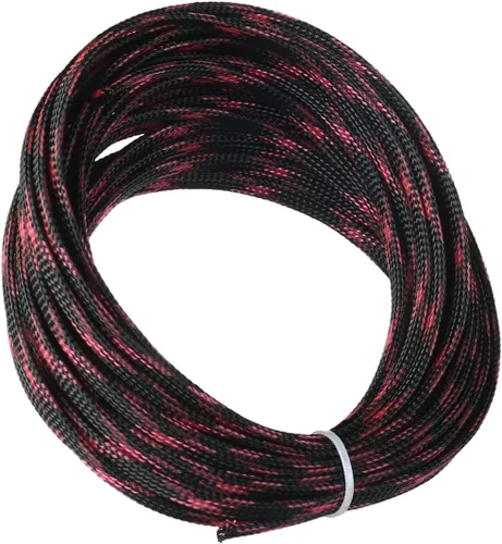Vista 3 de Othmro Longitud 32.8 ft/32.8 pies de ancho 6mm/0.24 in PET cable protector de cable expandible, cable de tubo de telar sin dividir, funda flexible
