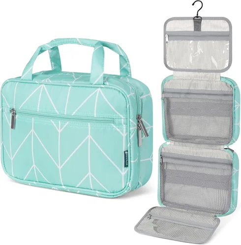 Vista 13 de PAVILIA Neceser Colgante Bolsa de Viaje para Mujeres y Hombres, Organizador de Cosméticos Plegable, Bolsa de Maquillaje Resistente al Agua