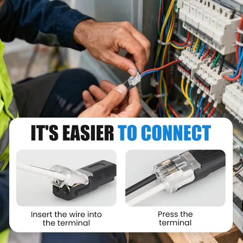 Vista 7 de Conector enchufable de doble cable, conectores de tira de luz LED, 2 pines, nuevo conector de cable de bajo voltaje con hebilla de bloqueo