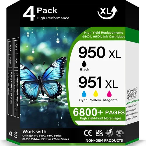 Vista 8 de 950XL - Cartuchos de tinta de repuesto compatibles con cartuchos de tinta negros 950, funciona para impresoras Officejet Pro 8100 8600 8610 8620
