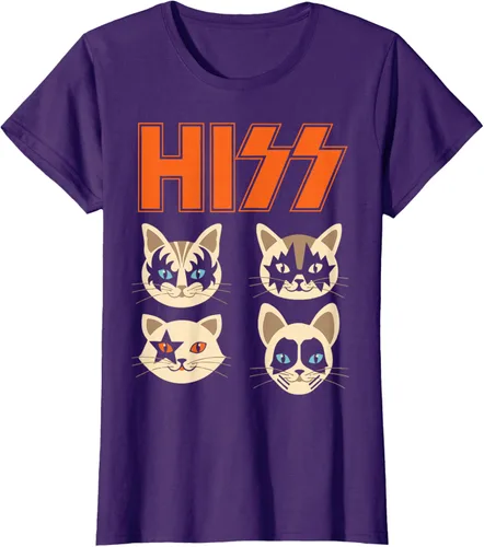 Vista 8 de Camiseta Hiss Funny Cats Kittens Rock Rockin, Negro