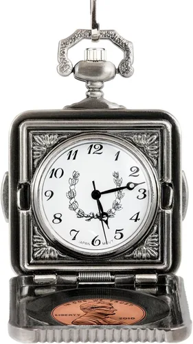 Vista 2 de American Coin Treasures Lincoln Union Shield Penny Reloj de Bolsillo - Plata, Moderno