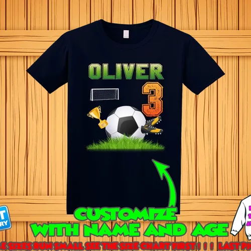Vista 7 de Camiseta de cumpleaños de fútbol, camiseta personalizada de fútbol, camiseta de fútbol personalizada, camisas familiares de fútbol, camiseta
