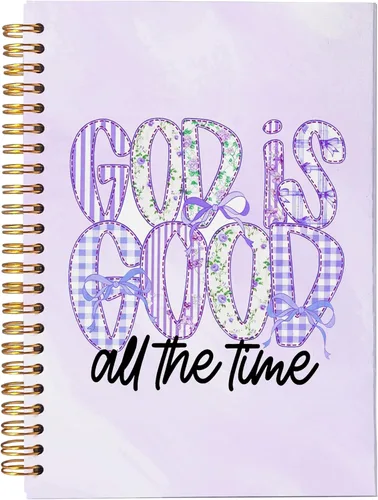 Vista 36 de VNWEK Escritura Bíblica Proverbios 3:5 Confía en el Señor con todo tu corazón Cuaderno Espiral Arcoíris Marrón Boho 14 x 21 cm, Cuaderno Espiral
