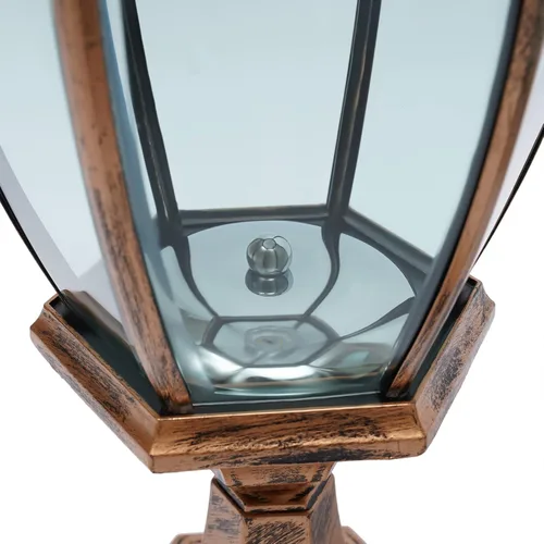 Vista 8 de 2 lámparas LED solares para poste de entrada, valla de entrada, farol al aire libre para el hogar, jardín, patio, 6000 lúmenes (bronce)
