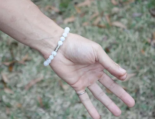 Vista 7 de Pulsera de cuarzo rosa, cristal curativo de 0.315 in para el amor, unisex