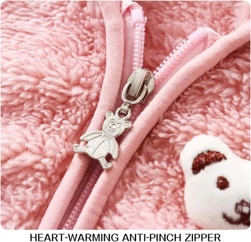 Vista 4 de Chaqueta de forro polar para bebé, ropa de vino para niña, abrigo para niños pequeños