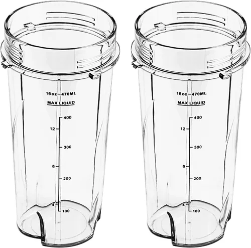 Vista 4 de Paquete de 2 vasos de 16 onzas para licuadora Ninja BL660/BL740 30/BL770/BL770AMZ/BL771/BL773CO/BL780/BL810/Fit Compact Personal Blender