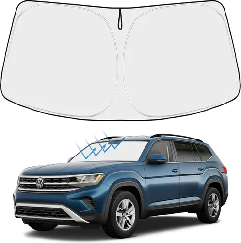 Vista 11 de Proadsy Parasol para parabrisas Rivian R1S 2022-2025 2026 de 4 capas plegable, protector de parasol frontal que bloquea los rayos UV, mantiene