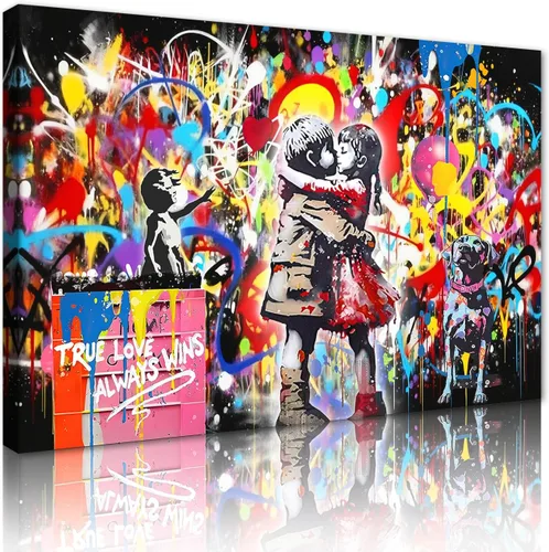 Vista 68 de Yeesjoee Graffiti Hip-Hop Style Culture - Arte de pared, póster abstracto de la vida es hermosa, impresión en lienzo colorido y moderno de pintura