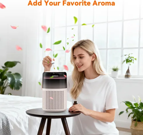 Vista 7 de Purificador de aire AIRROMI HEPA para dormitorio y hogar, purificador de aire para mascotas del hogar, elimina el olor a mascotas, olor a arena
