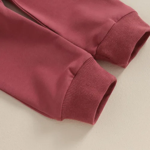 Vista 7 de Conjunto de ropa para el día de San Valentín para bebé niño y niña, sudadera larga con cuello redondo y letras, My First Valentines