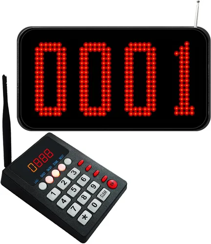 Vista 9 de Sistema inalámbrico de llamadas en cola, sistema numérico de 3 Dight Now Serving Number System con aviso de voz para restaurante, hospital, banco
