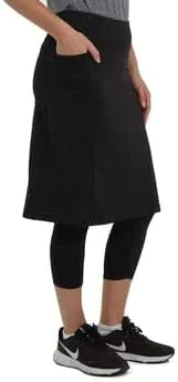 Vista 3 de Snoga - Falda de tubo suave y deportiva para mujer Kosher de 20 pulgadas con bolsillos dobles profundos + leggings recortados