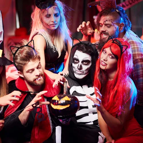 Vista 3 de WLLHYF 2 diademas de orejas de gato, diadema de Halloween, diadema de animales, diadema de orejas para cosplay, para adultos y niños