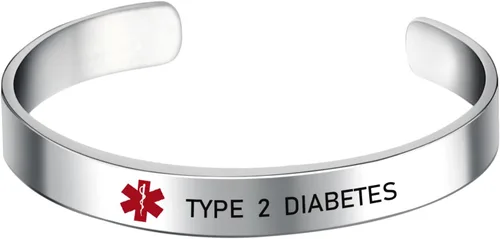 Vista 2 de LoEnMe Jewelry Pulseras de alerta médica personalizadas para hombres y mujeres, personalizable, grabado gratuito, acero inoxidable, pulsera