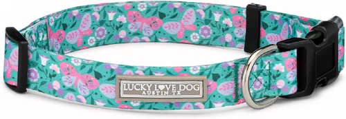 Vista 70 de Lucky Love Dog - Collar para perras pequeñas, diseño Blackbird de estampado alegre con flores de primavera y verano, talla XS Collar Blackbird