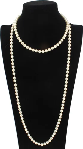 Vista 2 de Flapper Pearls 1920s Collar con perlas de imitación Colgantes de Perlas largos para Bisutería de 55