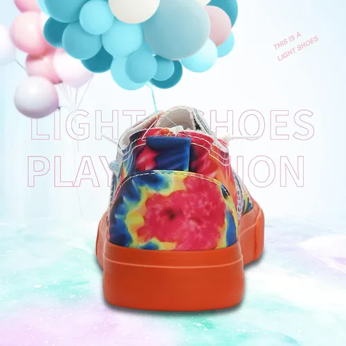 Vista 4 de Obtaom Play Tenis de lona para mujer, sin cordones, a la moda, blanco desgastado y estampado de leopardo