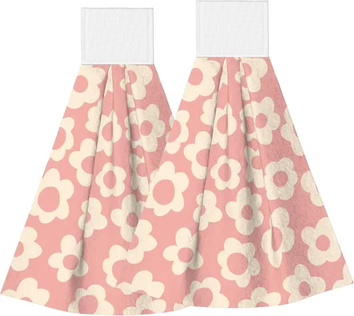Vista 14 de Juego de 2 toallas de mano colgantes de hortensias azules, acuarela, primavera, pájaro, con lazo para colgar, toallas suaves y absorbentes para baño