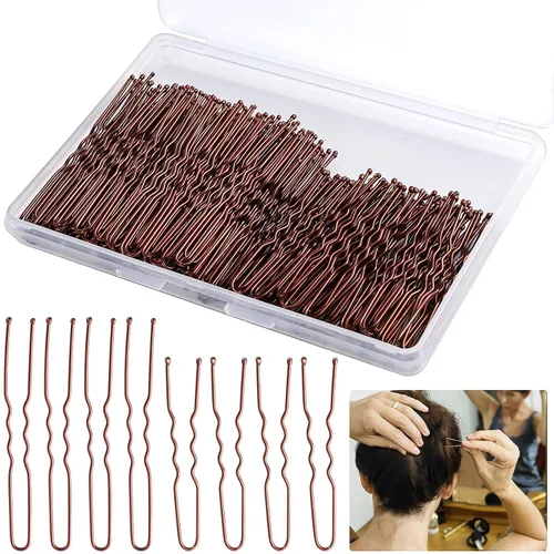 Vista 9 de 200 horquillas para el pelo en forma de U de 2.4 y 2 pulgadas, pasadores de pelo con caja de almacenamiento para mujeres y niñas y peluquería (negro)