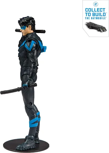 Vista 2 de McFarlane Toys DC Multiverse Nightwing: Figura de acción mejor que Batman con batimóvil para construir del Renacimiento (Pieza 2)