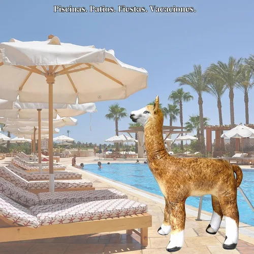 Vista 8 de Jet Creations Regalos inflables de alpaca para fiestas, 30 pulgadas, peluches An-Alpa Hecho de vinilo grueso y duradero con detalles de alpaca