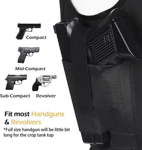 Vista 3 de Lilcreek Women's Concealed Carry Crop Tank Tops,Undercover Handgun CCW Tactical Gun Holster Shirt Clothing
